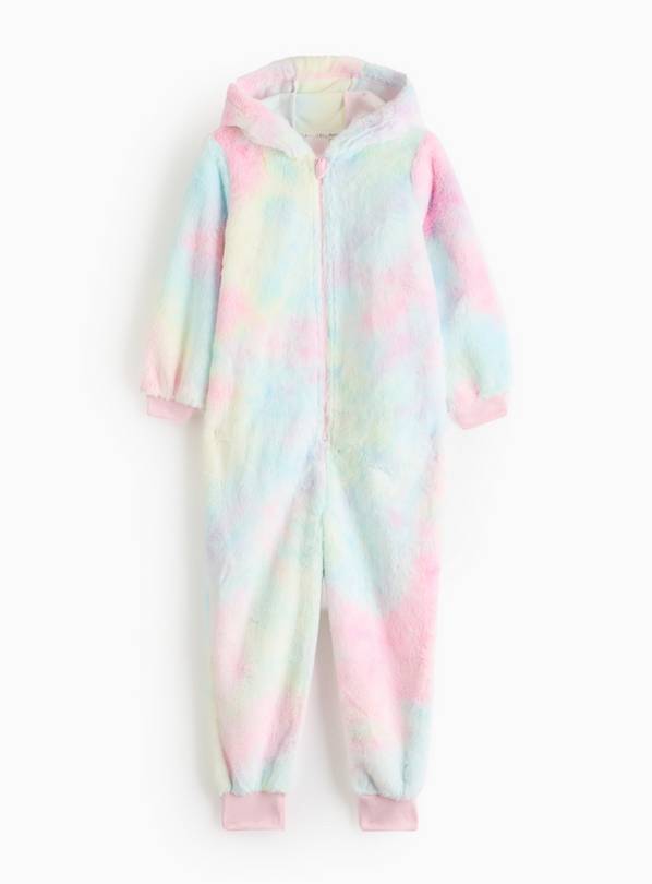 Pastel Tie Dye Fleece All In One 8-9 years